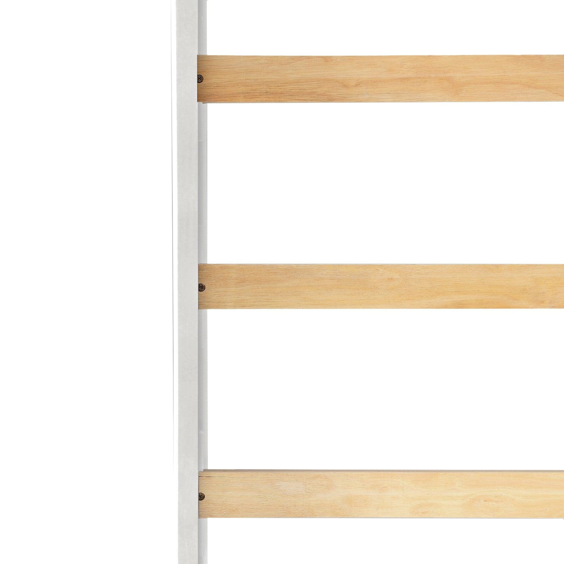 White Low Loft Bed With Slide - FurniFindUSA