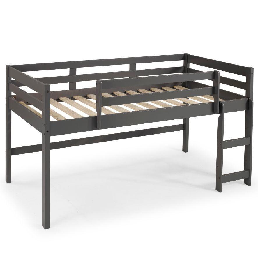 Twin Loft Bed Gray Finish - FurniFindUSA