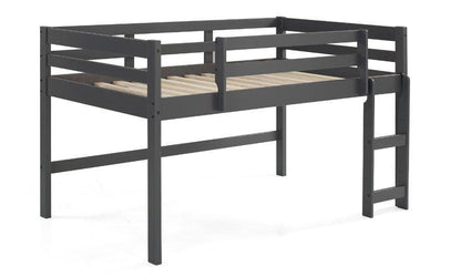 Twin Loft Bed Gray Finish - FurniFindUSA