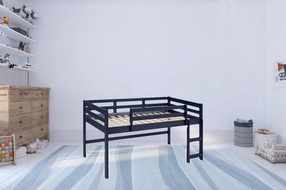 Twin Loft Bed Navy Blue Finish - FurniFindUSA
