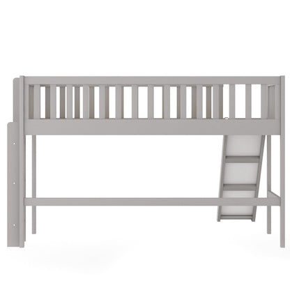 Gray Twin Traditional Manufactured Wood and Solid Wood Bunk Bed - FurniFindUSA