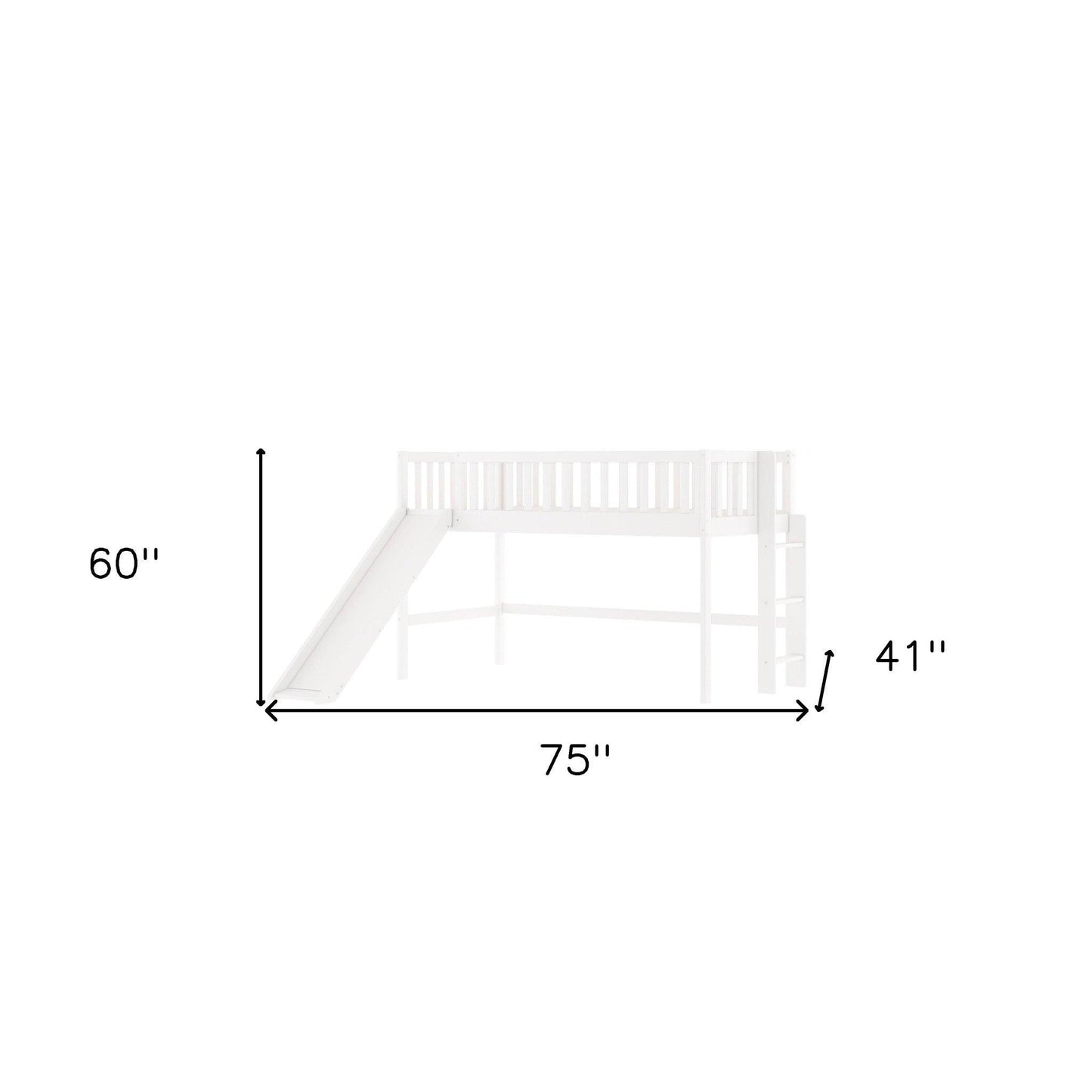 White Twin Traditional Manufactured Wood and Solid Wood Bunk Bed - FurniFindUSA