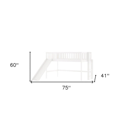 White Twin Traditional Manufactured Wood and Solid Wood Bunk Bed - FurniFindUSA