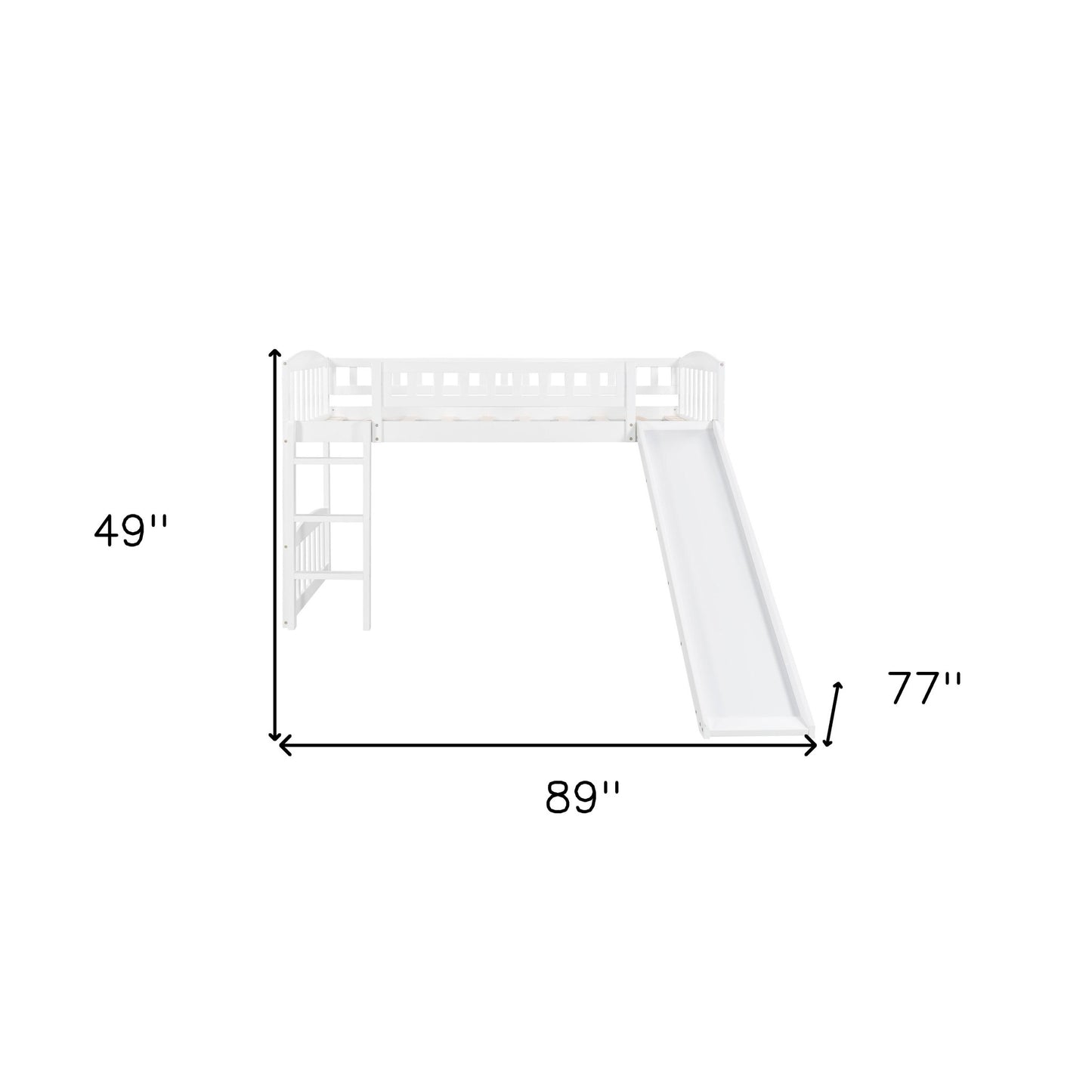 White Twin Traditional Manufactured Wood and Solid Wood Bunk Bed