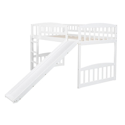 White Twin Traditional Manufactured Wood and Solid Wood Bunk Bed - FurniFindUSA