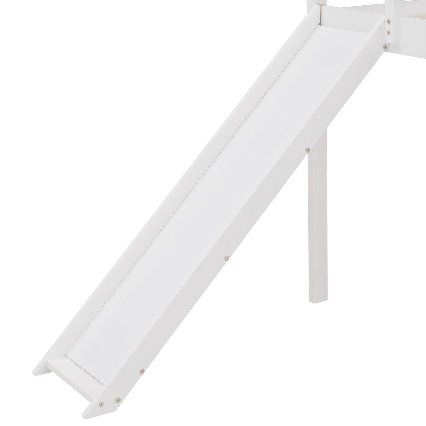 White Twin Size Slide House Loft Bed - FurniFindUSA