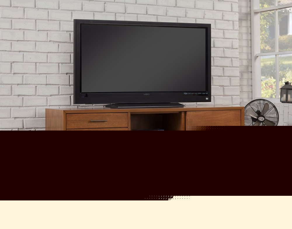 64" Brown TV Stand with Drawers and Sliding Door HomeRoots