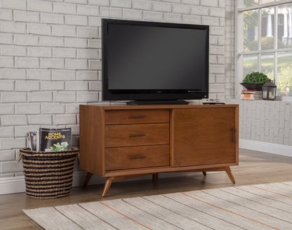 50" Mahogany Solid Wood Enclosed and Open Storage TV Stand HomeRoots