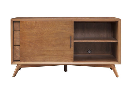 50" Mahogany Solid Wood Enclosed and Open Storage TV Stand HomeRoots