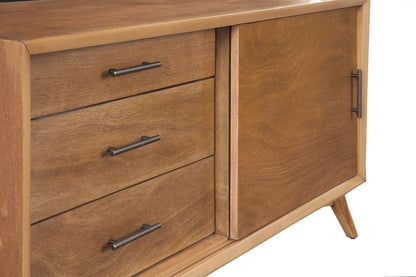 50" Mahogany Solid Wood Enclosed and Open Storage TV Stand HomeRoots