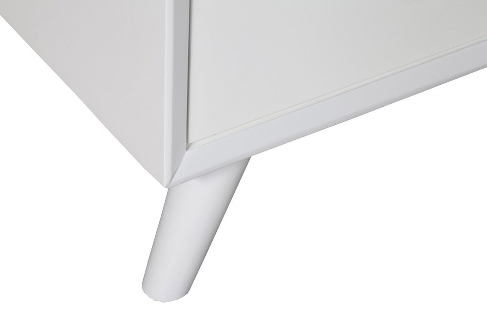 50" White Solid Wood Cabinet Enclosed Storage TV Stand HomeRoots