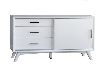 50" White Solid Wood Cabinet Enclosed Storage TV Stand HomeRoots