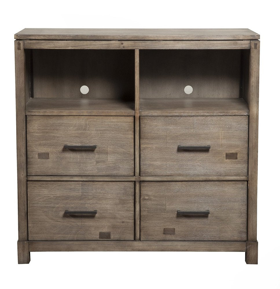 42" Brown Solid Wood Open Shelving TV Stand HomeRoots