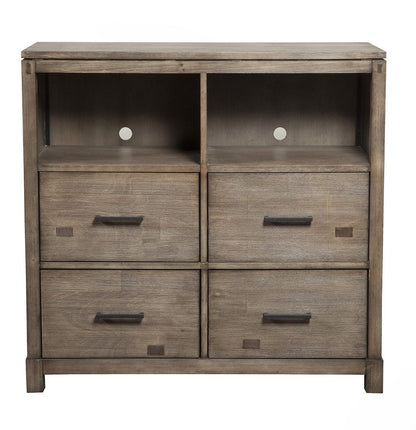 42" Brown Solid Wood Open Shelving TV Stand HomeRoots