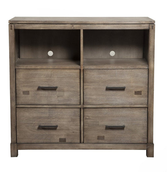 42" Brown Solid Wood Open Shelving TV Stand HomeRoots