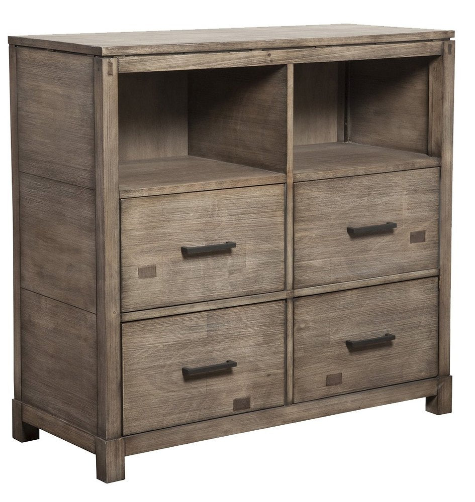 42" Brown Solid Wood Open Shelving TV Stand HomeRoots