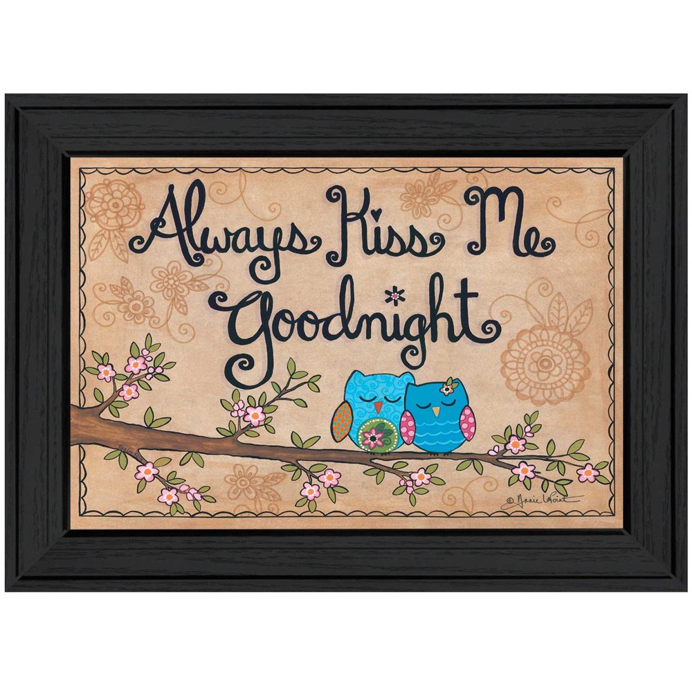 Always Kiss Me Good Night Black Framed Print Wall Art — view 1