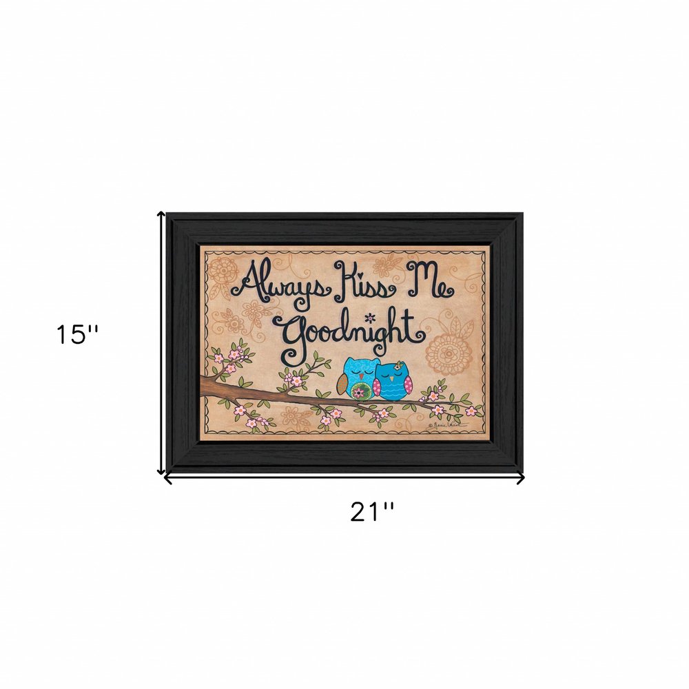 Always Kiss Me Good Night Black Framed Print Wall Art — view 3