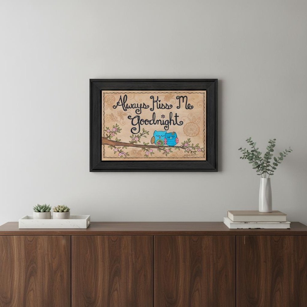 Always Kiss Me Good Night Black Framed Print Wall Art — view 4