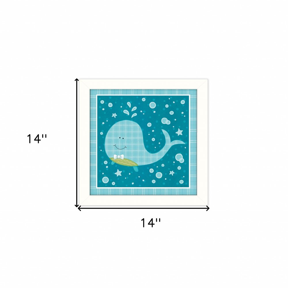 Beetle and Bob Baby Whale White Framed Print Wall Art — view 4