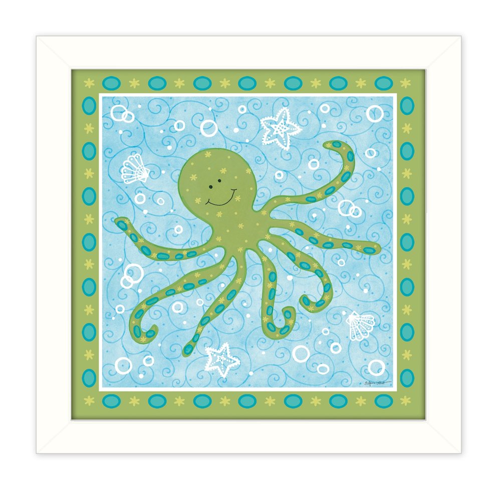Beetle and Bob Baby Squid White Framed Print Wall Art — view 1