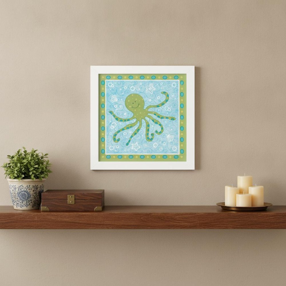 Beetle and Bob Baby Squid White Framed Print Wall Art — view 6