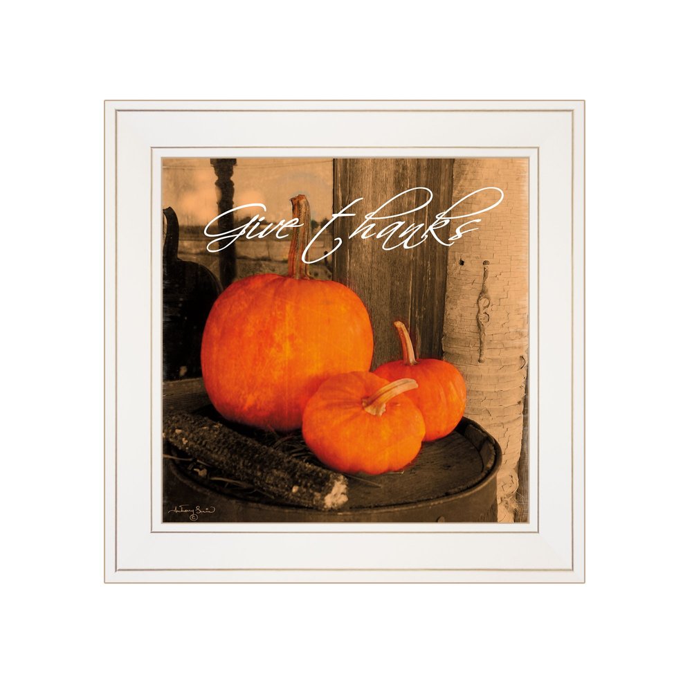Give Thanks 1 White Framed Print Wall Art — view 1
