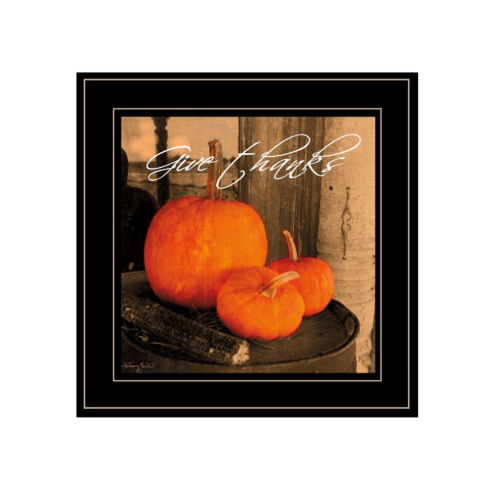 Give Thanks 2 Black Framed Print Wall Art — view 1