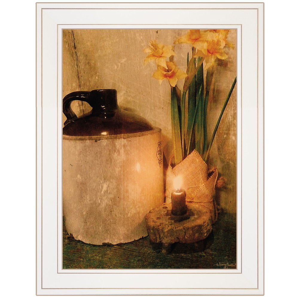 Daffodils 1 White Framed Print Wall Art — view 1