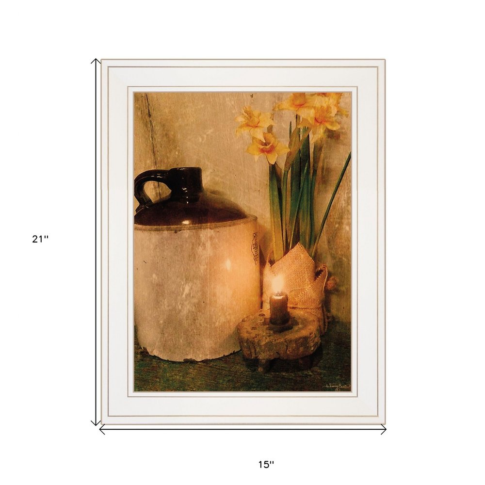 Daffodils 1 White Framed Print Wall Art — view 3