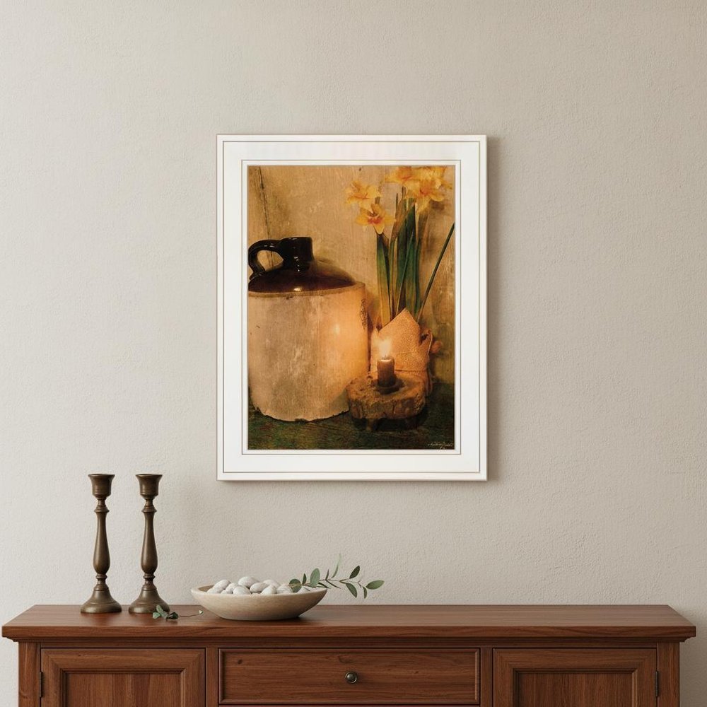 Daffodils 1 White Framed Print Wall Art — view 4