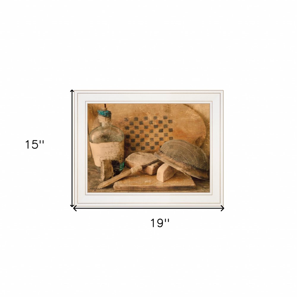 Vintage Apple Cider 1 White Framed Print Bathroom Wall Art — view 3