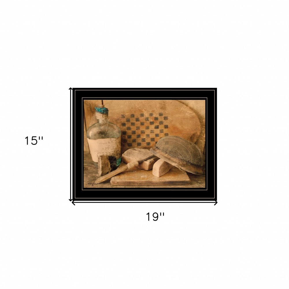 Vintage Apple Cider 2 Black Framed Print Bathroom Wall Art — view 3