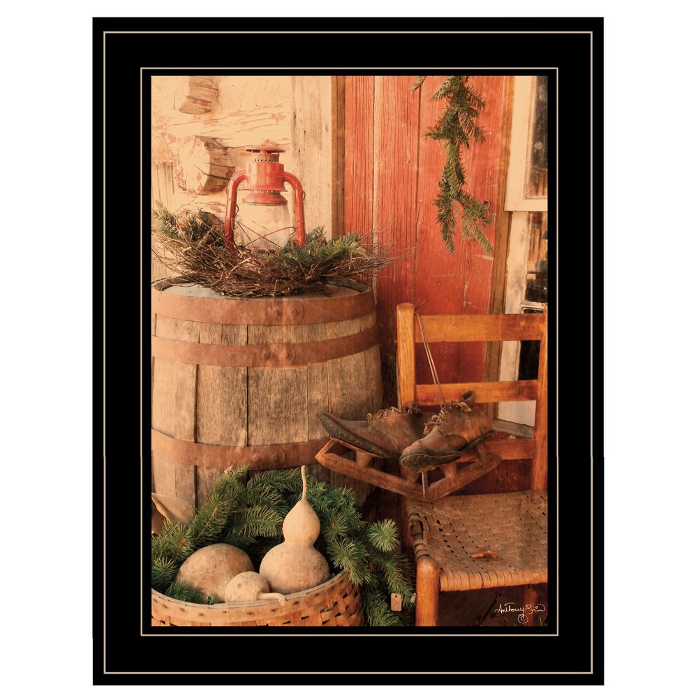 Vintage Skates 2 Black Framed Print Wall Art — view 1