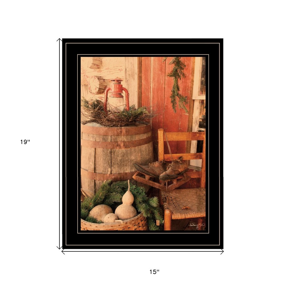 Vintage Skates 2 Black Framed Print Wall Art — view 4