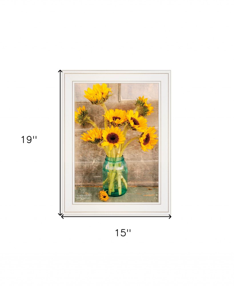 Country Sunflowers I 1 White Framed Print Wall Art — view 3