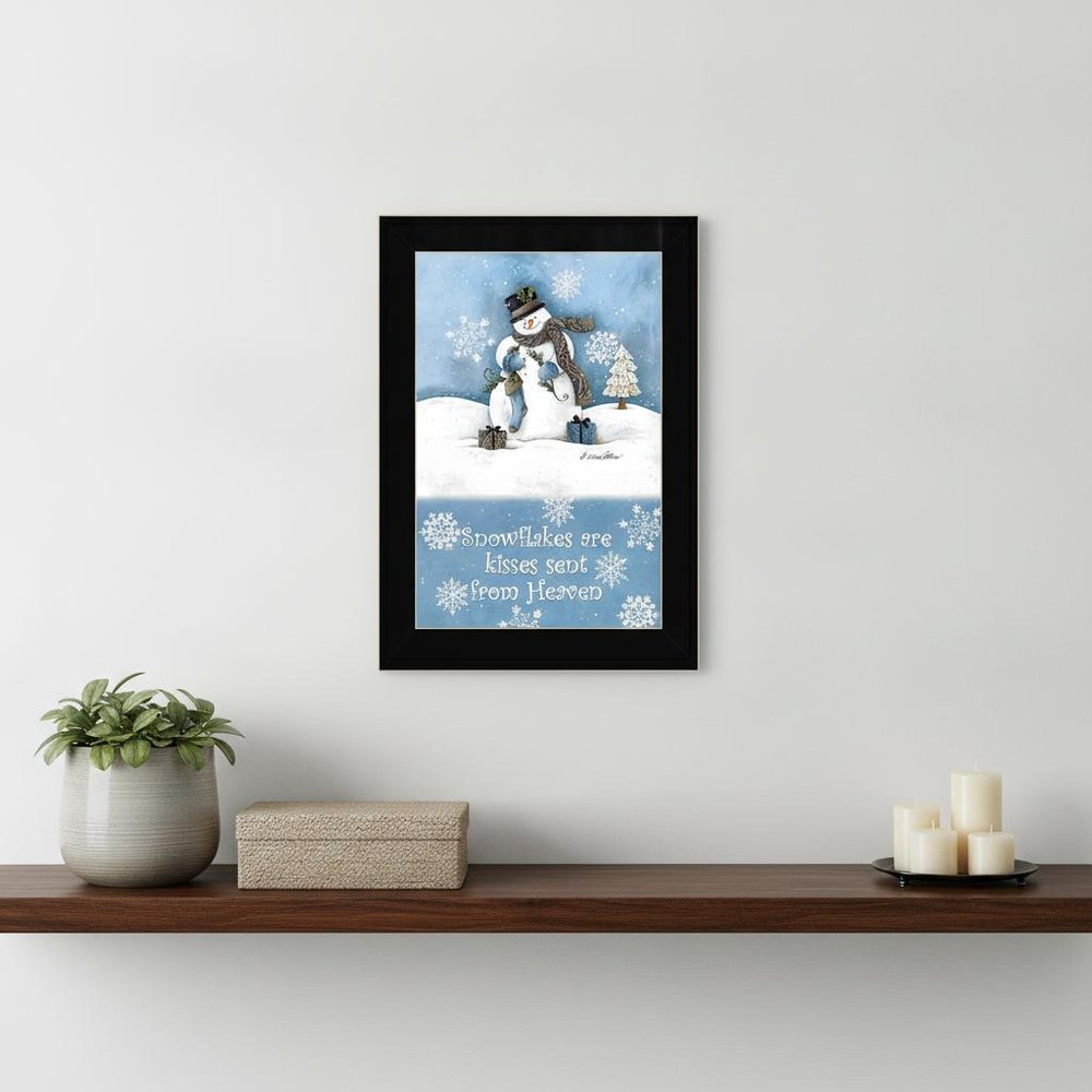 Trendy Snowman Black Framed Print Wall Art — view 5
