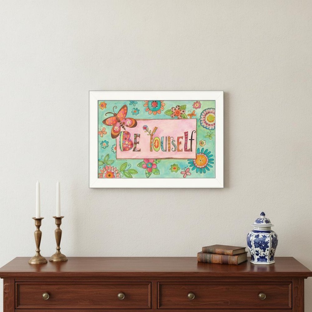 Be Yourself 2 White Framed Print Wall Art — view 4