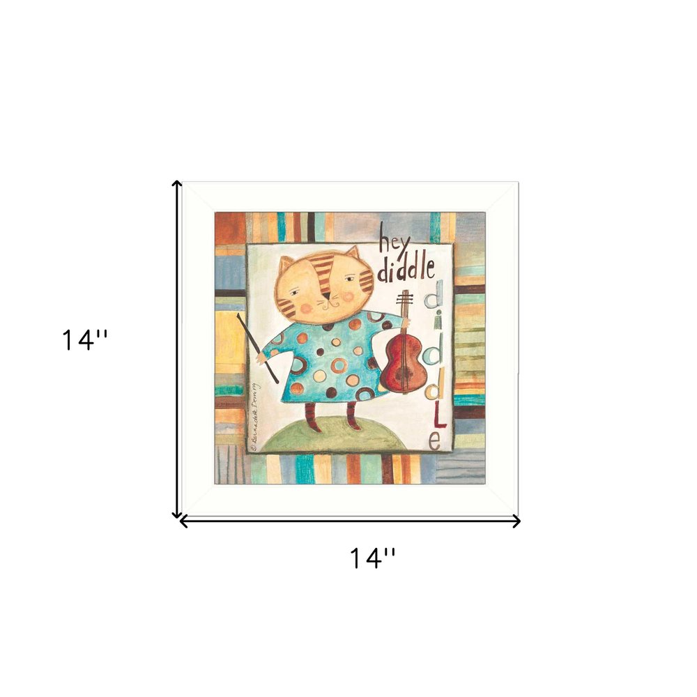 Hey Diddle Diddle White Framed Print Wall Art — view 4