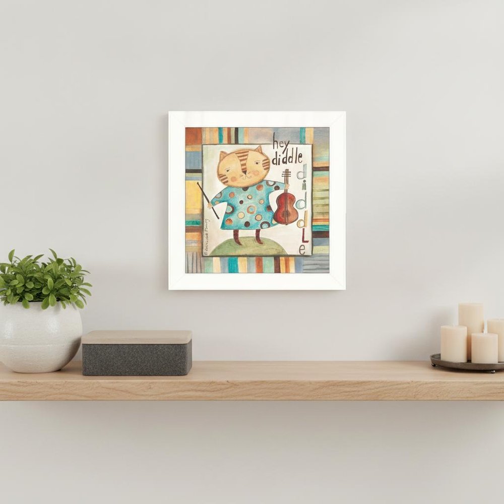 Hey Diddle Diddle White Framed Print Wall Art — view 5