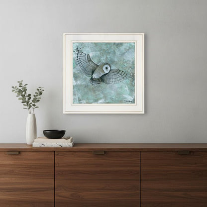 Simplicity Owl 1 White Framed Print Wall Art
