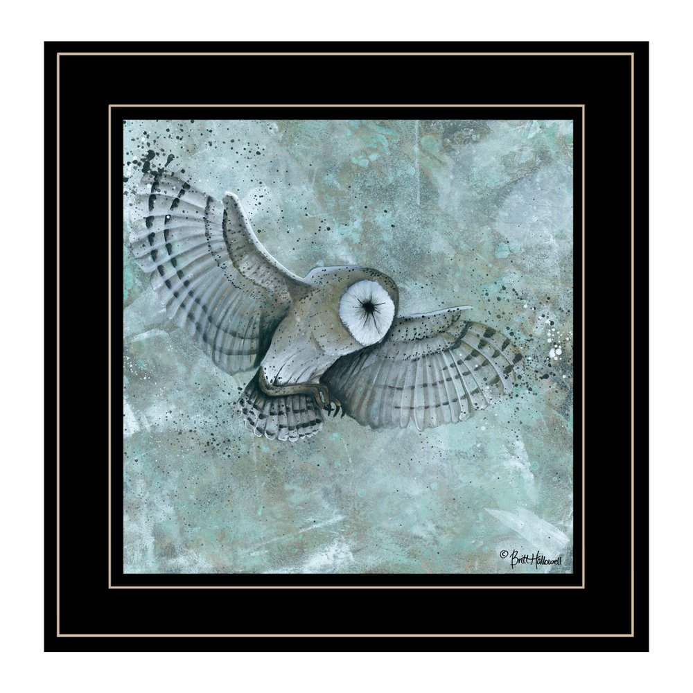 Simplicity Owl 2 Black Framed Print Wall Art — view 1