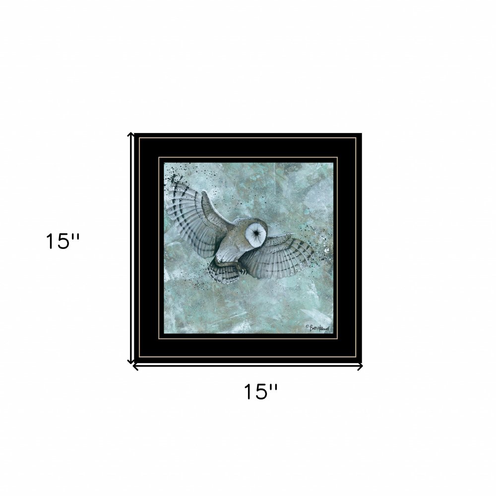 Simplicity Owl 2 Black Framed Print Wall Art — view 3