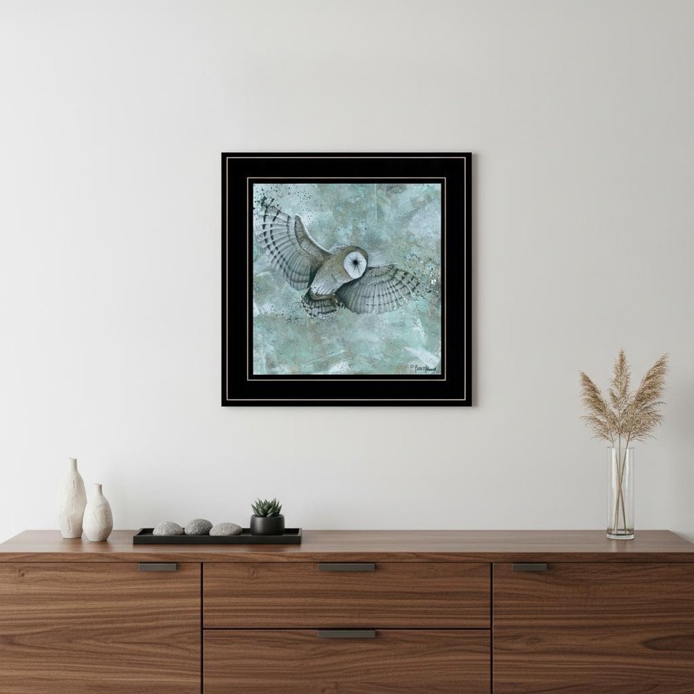 Simplicity Owl 2 Black Framed Print Wall Art — view 4