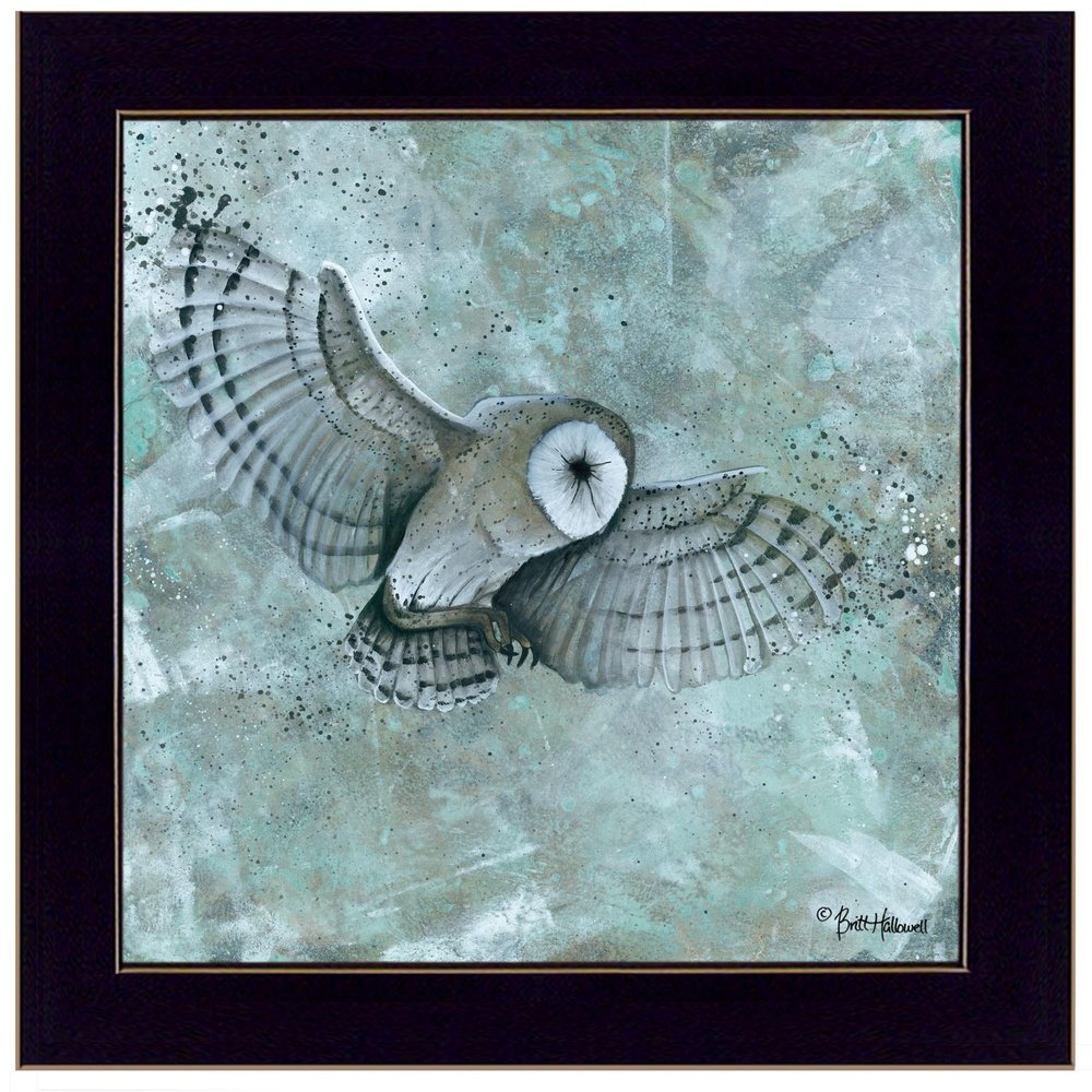 Simplicity Owl 3 Black Framed Print Wall Art — view 1