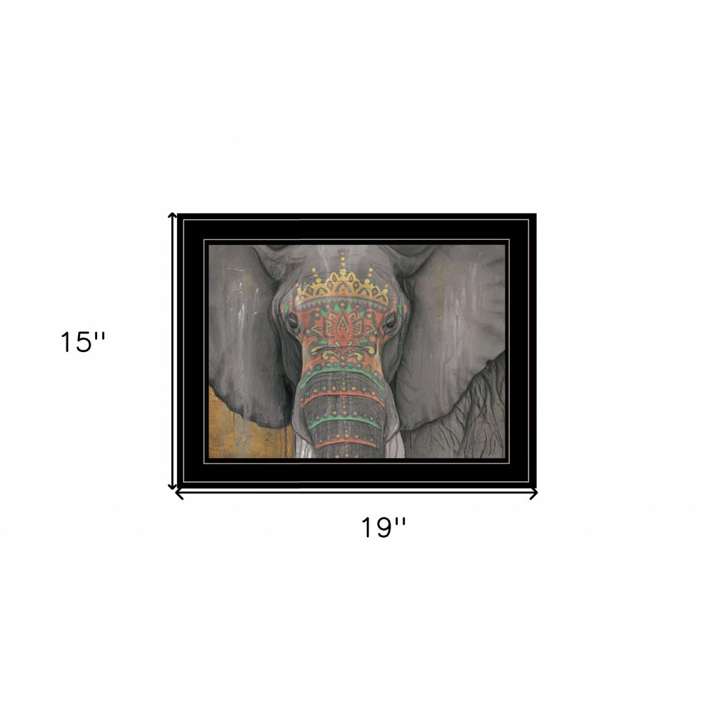 Tattooed Elephant 2 Black Framed Print Wall Art — view 3