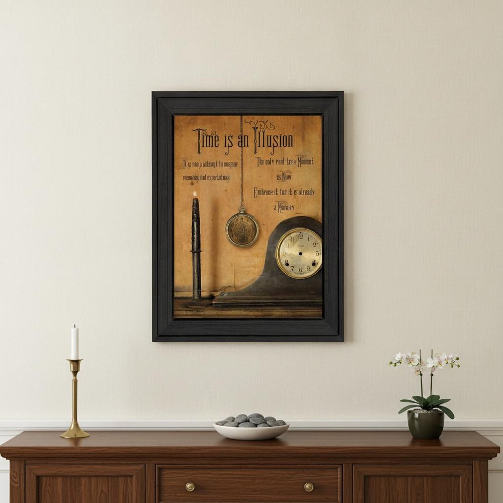 Time is the Illusion Black Framed Print Wall Art — view 6