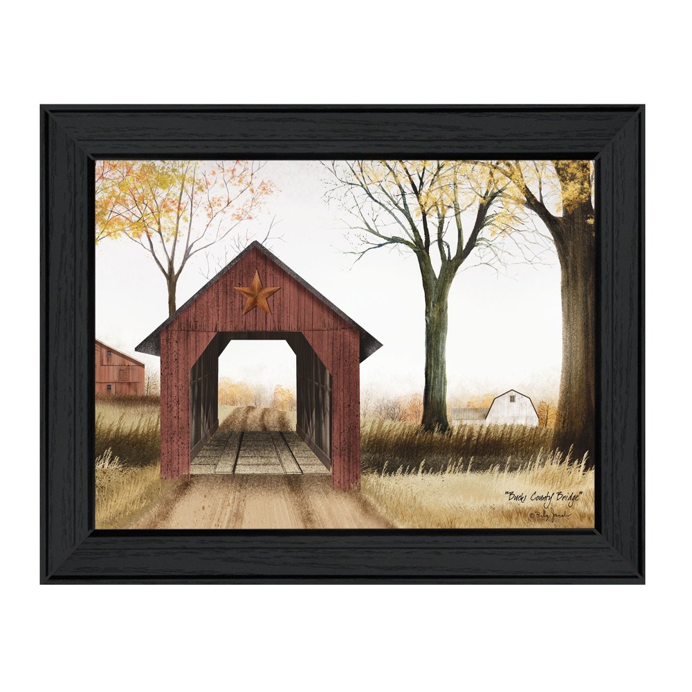 Bucks County Bridge 4 Black Framed Print Wall Art — view 1
