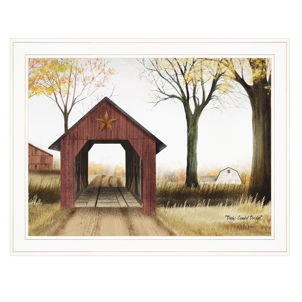 Buck County Bridge 1 White Framed Print Wall Art HomeRoots