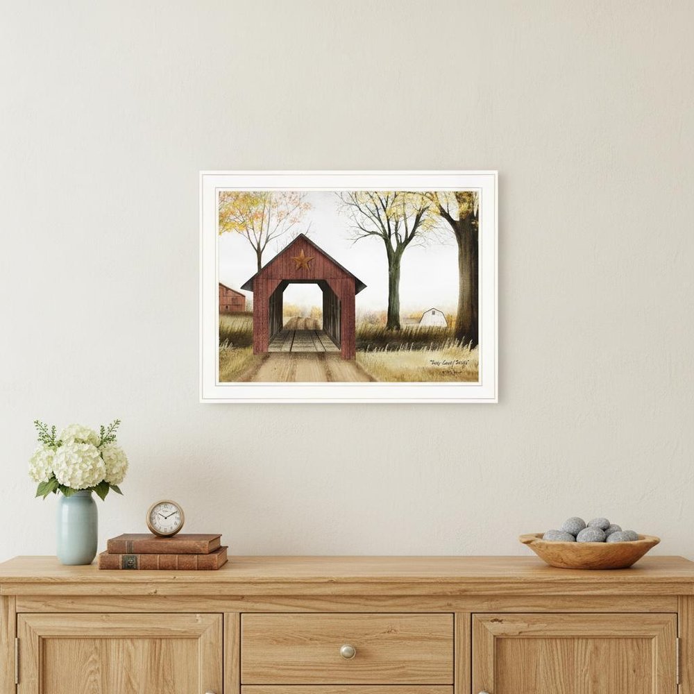 Buck County Bridge 1 White Framed Print Wall Art — view 1